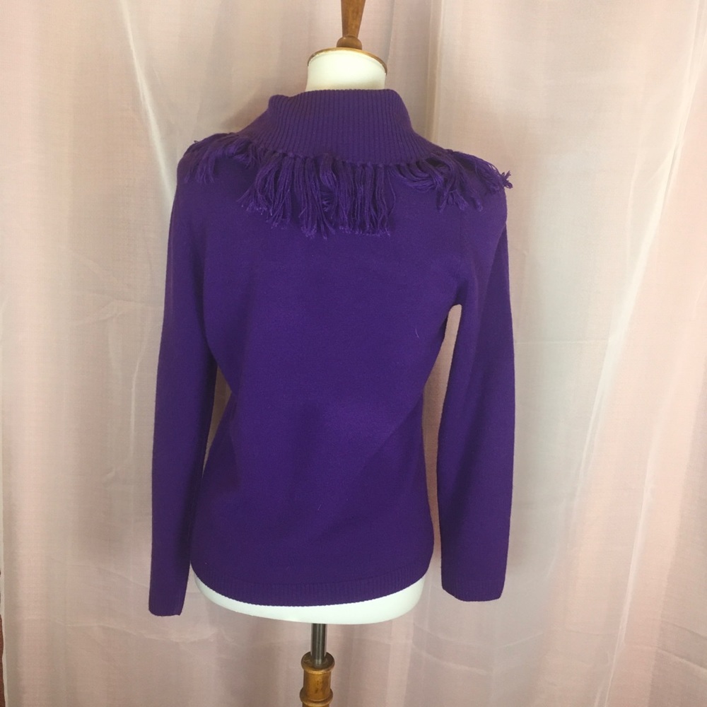 Choices Purple Fringe Cardigan MP FREE SHIP - Picture 4 of 6